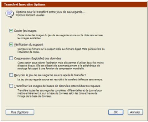 EMC RETROSPECT - Définition des options supplémentaires - 1