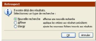EMC RETROSPECT - Modification des critères de recherche - 1