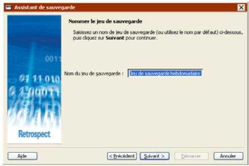 EMC RETROSPECT - Dénomination du jeu de sauvegarde - 1