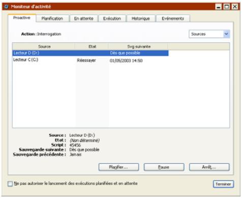 EMC RETROSPECT - Onglet proactive - 1