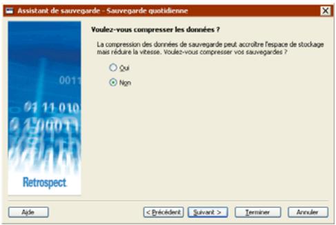EMC RETROSPECT - Définition de l'option de compression - 1