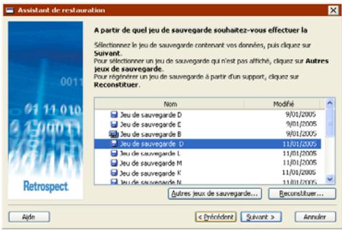 EMC RETROSPECT - Restauration des fichiers - 1