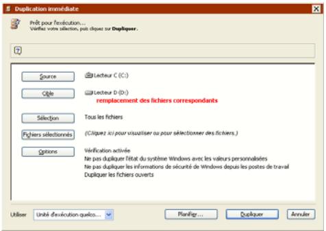 EMC RETROSPECT - Modification des paramètres de duplication - 1