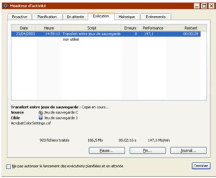 EMC RETROSPECT - Exécution du transfert entre yeux de sauvegarde - 1