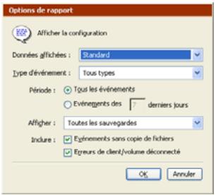 EMC RETROSPECT - Personnalisation du rapport de sauvegarde - 1