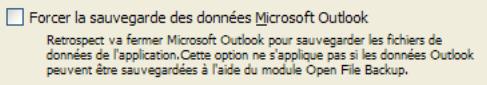 EMC RETROSPECT - Options de windows outlook - 1