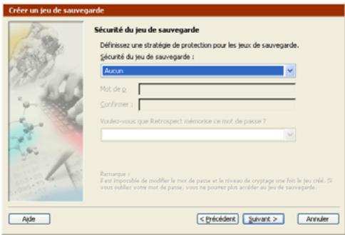 EMC RETROSPECT - Définition des options sécurité du jeu de sauvegarde - 1