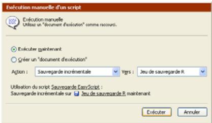 EMC RETROSPECT - Exécution manuelle d'un script - 1