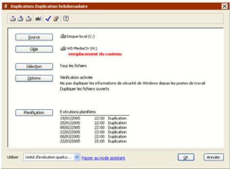 EMC RETROSPECT - Modification des paramètres du script de duplication - 1