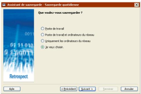 EMC RETROSPECT - Choix du contenu de la sauvegarde - 1