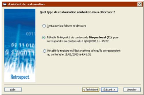 EMC RETROSPECT - Restauration des fichiers - 3