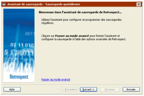 EMC RETROSPECT - Écran de bienvenue - 1