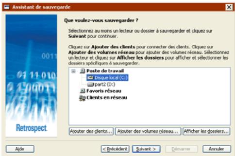 EMC RETROSPECT - Sélection de lecteurs et de dossiers spécifiques - 1