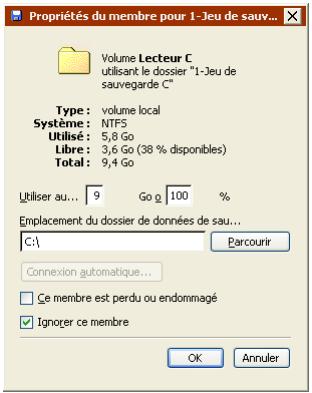 EMC RETROSPECT - Pour ignorer un membre de jeu de sauvegarde sur disque dur : - 1