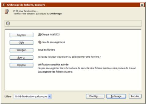 EMC RETROSPECT - Définition des options supplémentaires - 1