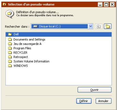 EMC RETROSPECT - Définition de pseudo-volumes - 1