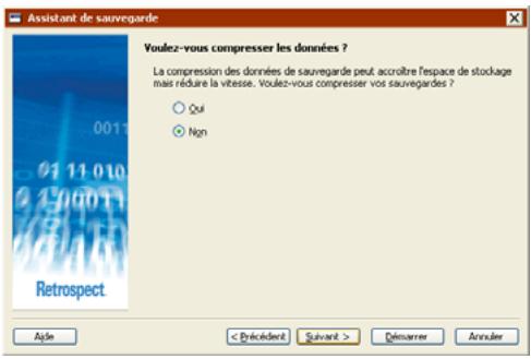 EMC RETROSPECT - Définition de l'option de compression - 1