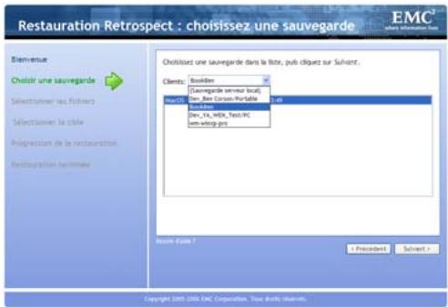 EMC RETROSPECT - Pour restaurer des fichiers via la RLU administrateur : - 2