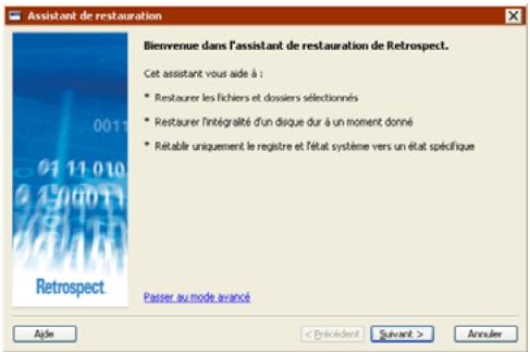 EMC RETROSPECT - Écran de bienvenue - 1
