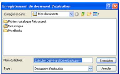 EMC RETROSPECT - Pour créer un document d'exécution : - 1