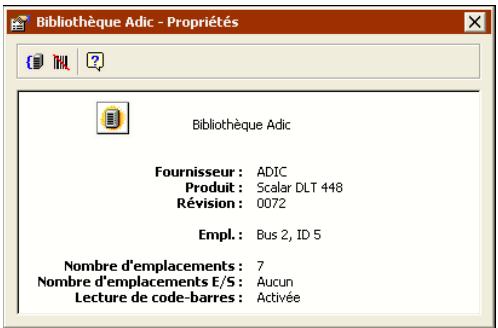 EMC RETROSPECT - Options de la barre d'outils des bibliothèques - 1
