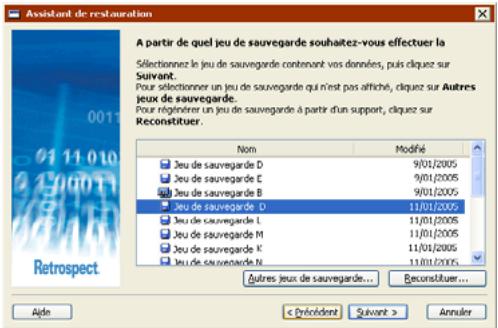 EMC RETROSPECT - Restauration des fichiers - 1