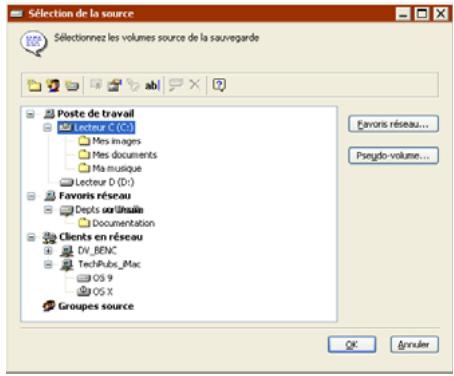 EMC RETROSPECT - Cliquez sur le bouton sources. - 1