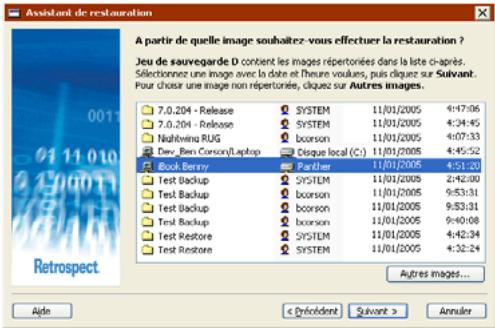 EMC RETROSPECT - Restauration des fichiers - 2