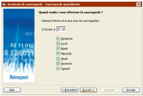 EMC RETROSPECT - Choix de la fréquence des sauvegardes - 1