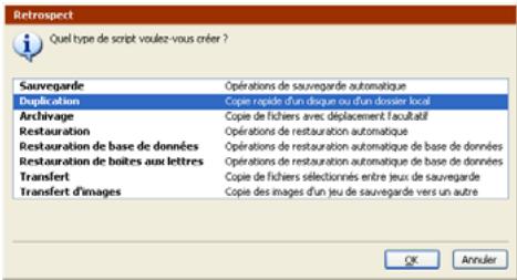 EMC RETROSPECT - Création d'un script de duplication en mode assistant - 1