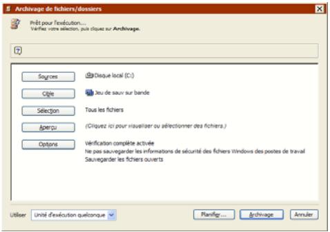 EMC RETROSPECT - Définition des options supplémentaires - 1