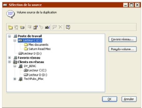 EMC RETROSPECT - Choix du volume source - 1