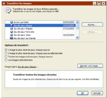 EMC RETROSPECT - Choix de la source de transfert d'images - 1