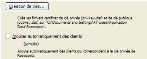 EMC RETROSPECT - Ajout de préférences - 1