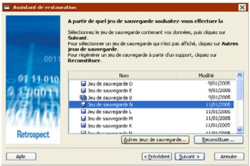 EMC RETROSPECT - Restauration depuis la sauvegarde - 1