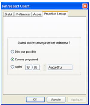 EMC RETROSPECT - Planification à partir d'un client - 1