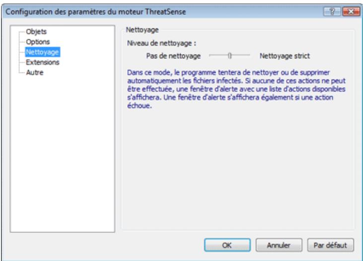 ESET NOD32 ANTIVIRUS 3.0 - Niveau de nettoyage - 1