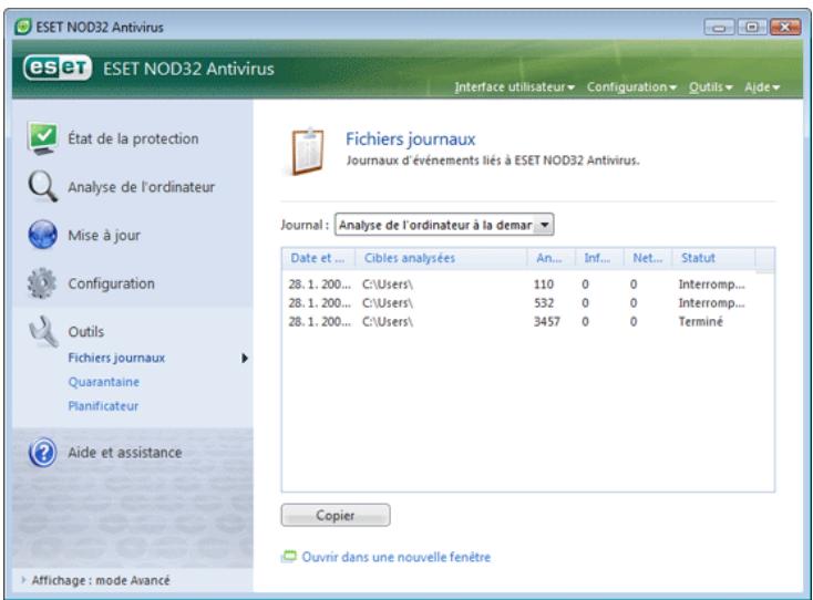 ESET NOD32 ANTIVIRUS 3.0 - Fichiers journaux - 1