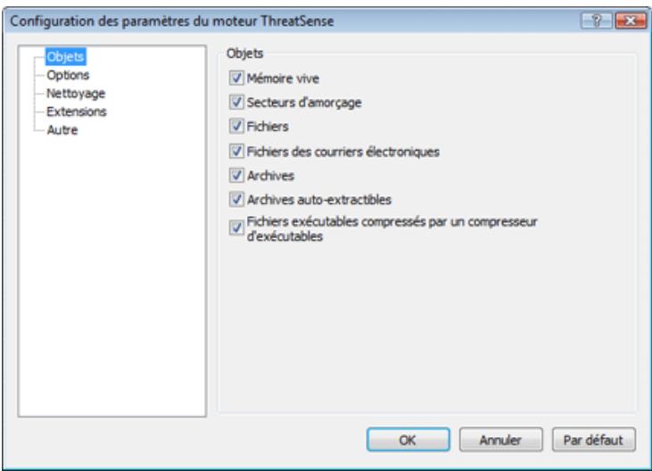 ESET NOD32 ANTIVIRUS 3.0 - Configuration des objets - 1