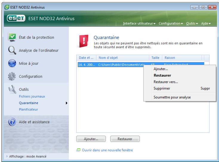 ESET NOD32 ANTIVIRUS 3.0 - Soumission de fichiers de quarantaine - 1