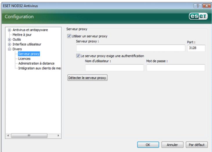 ESET NOD32 ANTIVIRUS 3.0 - Configuration du serveur proxy - 1