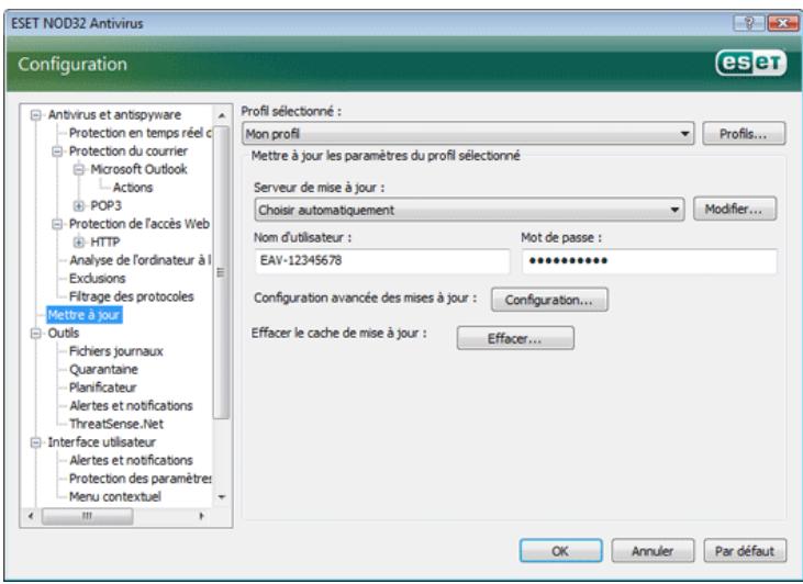 ESET NOD32 ANTIVIRUS 3.0 - Configuration des mises à jour - 1