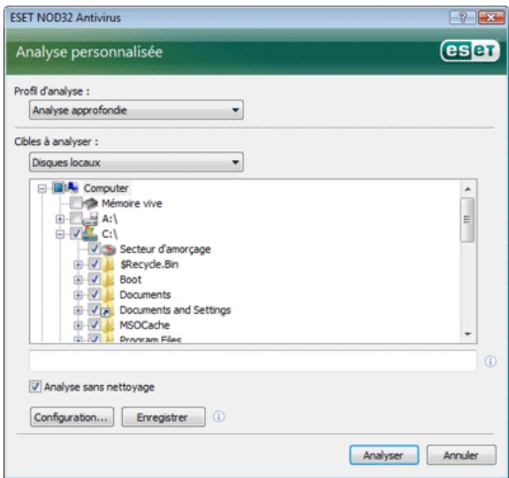 ESET NOD32 ANTIVIRUS 3.0 - Cibles à analyser - 1