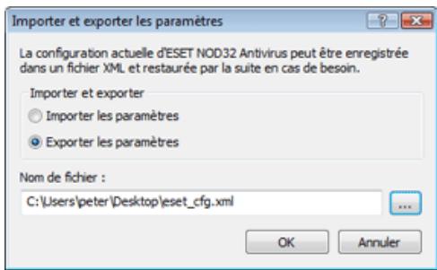 ESET NOD32 ANTIVIRUS 3.0 - Importer/exporter des paramètres - 1