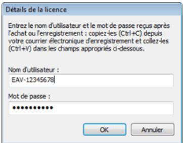 ESET NOD32 ANTIVIRUS 3.0 - Entrée d'un nom d'utilisateur et d'un mot de passe - 1