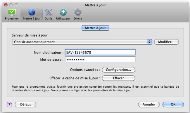 ESET NOD32 ANTIVIRUS 4 BUSINESS EDITION FOR MAC OS X - Configuration des mises à jour - 1