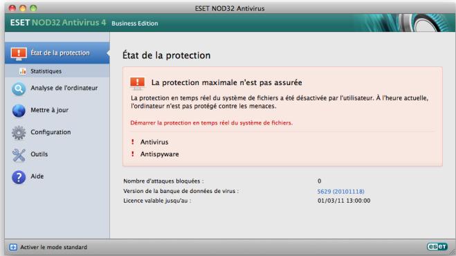 ESET NOD32 ANTIVIRUS 4 BUSINESS EDITION FOR MAC OS X - Que faire lorsque le programme ne fonctionne pas correctement - 1
