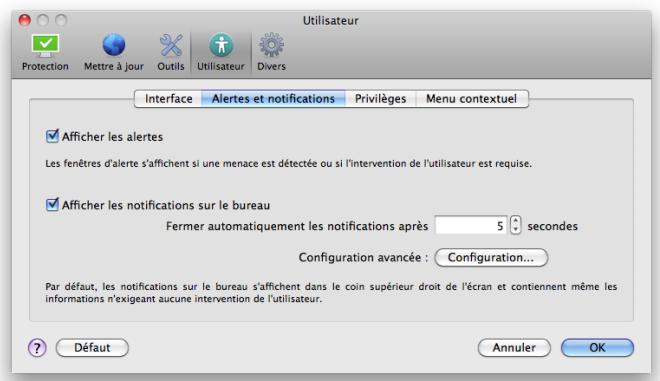 ESET NOD32 ANTIVIRUS 4 BUSINESS EDITION FOR MAC OS X - Alertes et notifications - 1