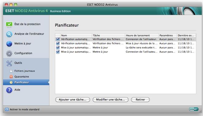 ESET NOD32 ANTIVIRUS 4 BUSINESS EDITION FOR MAC OS X - Planificateur - 1