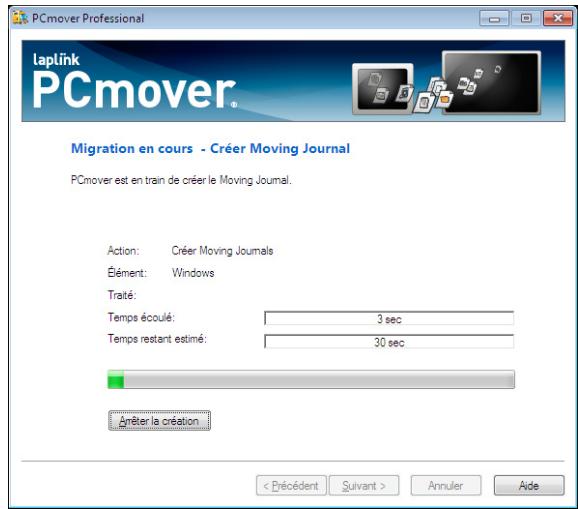 LAPLINK PCMOVER PROFESSIONAL - Migration en cours - créer moving journal - 1